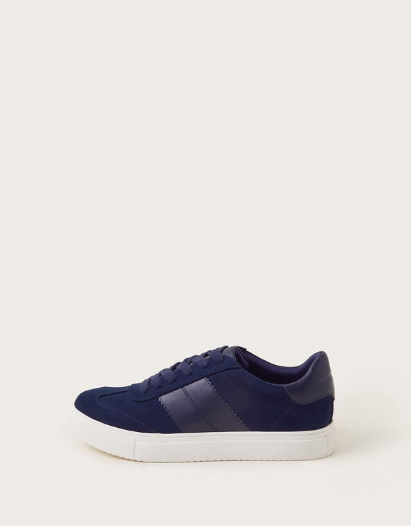 Faux Suede Sneakers, Blue (NAVY), large