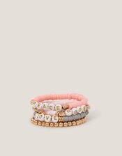 5-Pack Positivity Beaded Friendship Bracelets, , large