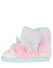 Fluffy Unicorn Slipper Boots, Blue (BLUE), large