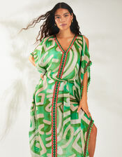 Posy Print Maxi Kaftan, Green (GREEN), large