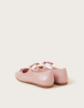 Bow Strap Patent Ballet Flats, Pink (PINK), large