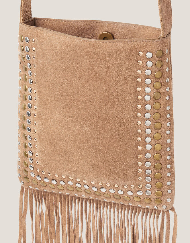 Opal Suede Fringe Crossbody Bag, , large