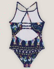 Ice Cream Print Swimsuit, Blue (NAVY), large