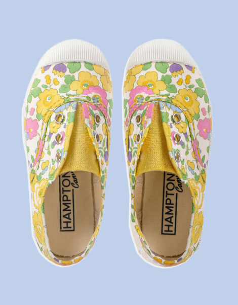 Hampton Canvas Plum Plimsolls Yellow, Yellow (YELLOW), large