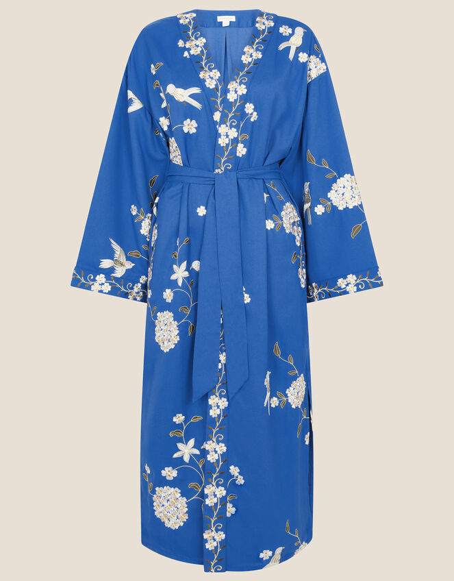 Bailee Bird Embroidered Kimono, Blue (BLUE), large