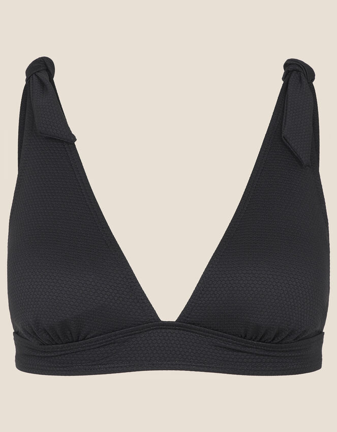 Clementine Bikini Top in Recycled Polyester, Black (BLACK), large