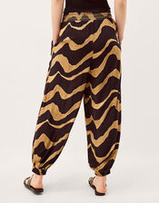 Zahara Print Balloon Pants, Black (BLACK), large