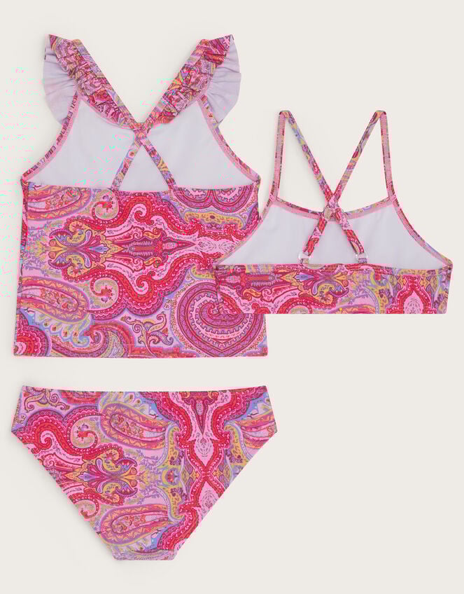 3-Piece Paisley Swim Set, Orange (ORANGE), large