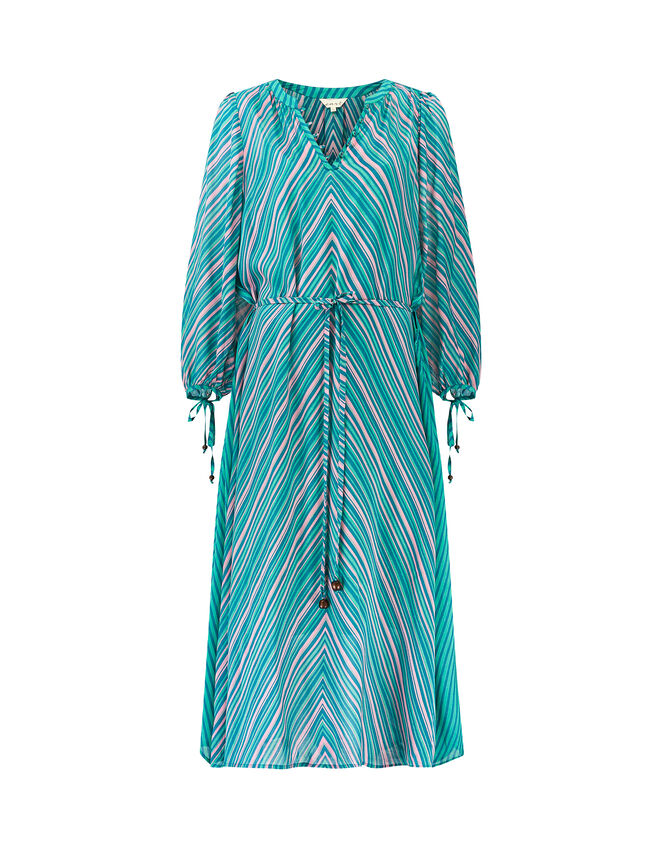 East Avery Mix Stripe Midi Dress, Multi (MULTI), large