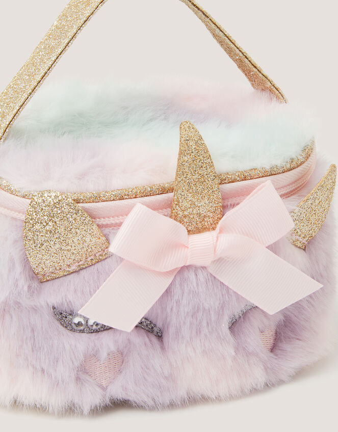 Fluffy Unicorn Make Up Bag, , large