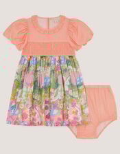 Baby Bunny Print Dress & Knickers Set, Yellow (YELLOW), large