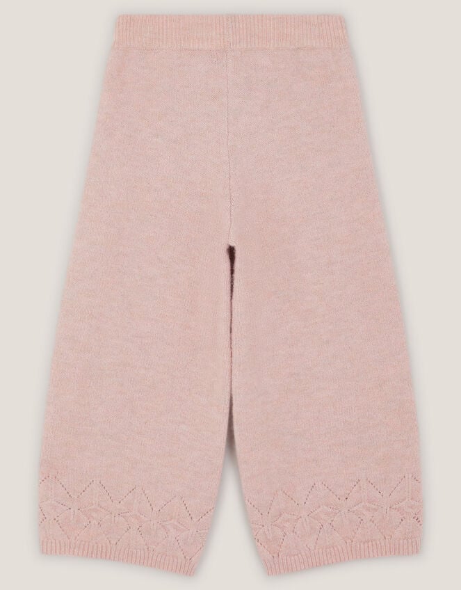High Waist Cable Knit Trousers, Pink (PINK), large