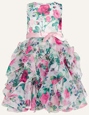 Rose Print Cancan Dress, Ivory (IVORY), large