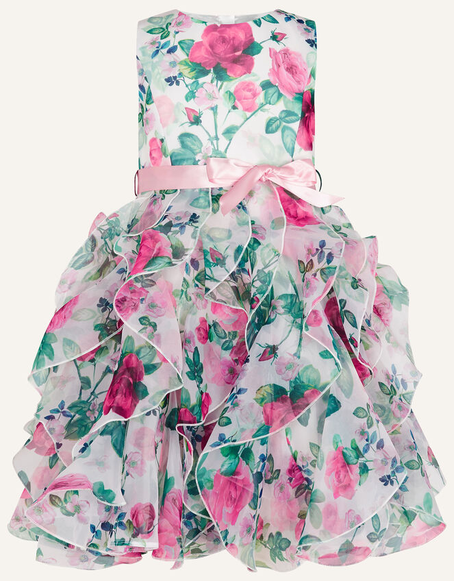 Rose Print Cancan Dress, Ivory (IVORY), large