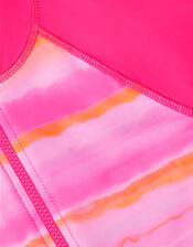 Tie Dye UPF50+ Short Sleeve Swimsuit, Pink (PINK), large