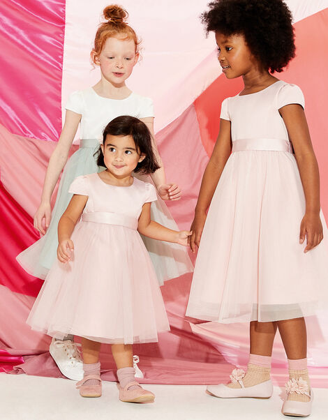 Baby Tulle Bow Bridesmaid Dress Pink, Pink (PINK), large
