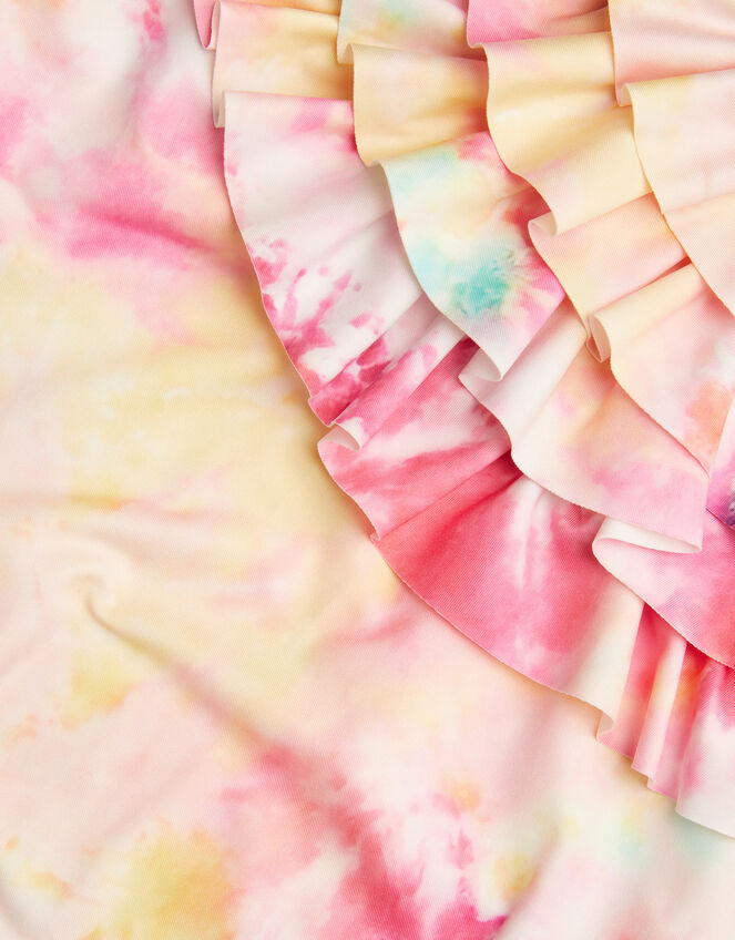 Tie Dye Ruffle Swimsuit, Pink (PINK), large
