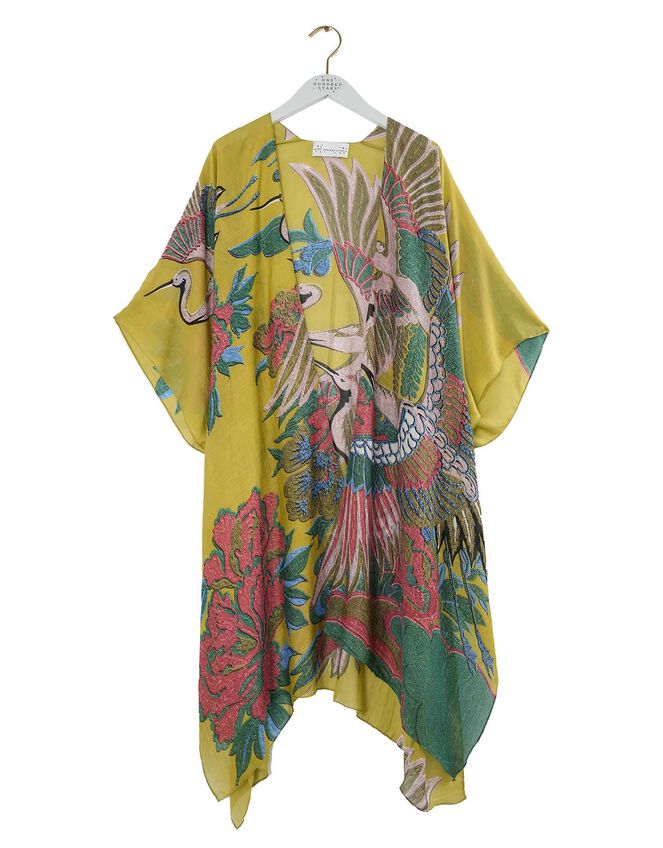 One Hundred Stars Crane Print Throwover Jacket, , large