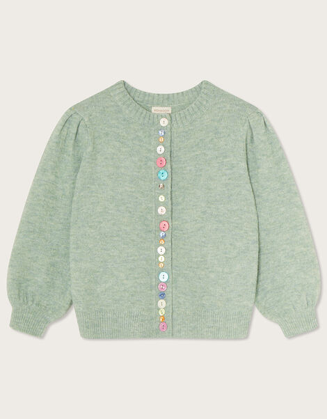 Boutique Button Embellished Cardigan	 Green, Green (GREEN), large