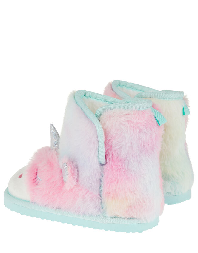 Fluffy Unicorn Slipper Boots, Blue (BLUE), large
