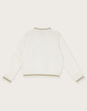 Dobby Spot Textured Bomber Jacket, Ivory (IVORY), large
