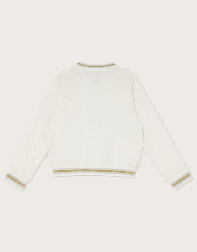 Dobby Spot Textured Bomber Jacket, Ivory (IVORY), large