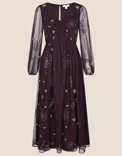 Tia Star Embellished Dress, Purple (PLUM), large