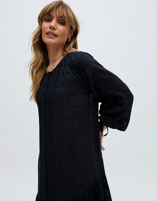 Raffya Olivia Embroidered Midi Dress, Black (BLACK), large