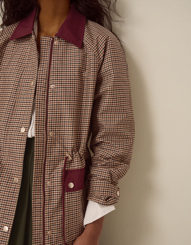 Lola Check Barn Jacket, Brown (BROWN), large