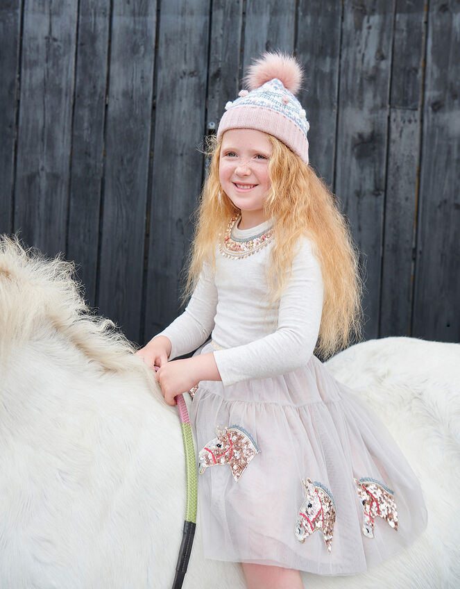 Horse Disco Dress , Camel (OATMEAL), large