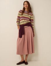 Shiloh Stretch Corduroy Midi Skirt, Pink (PINK), large