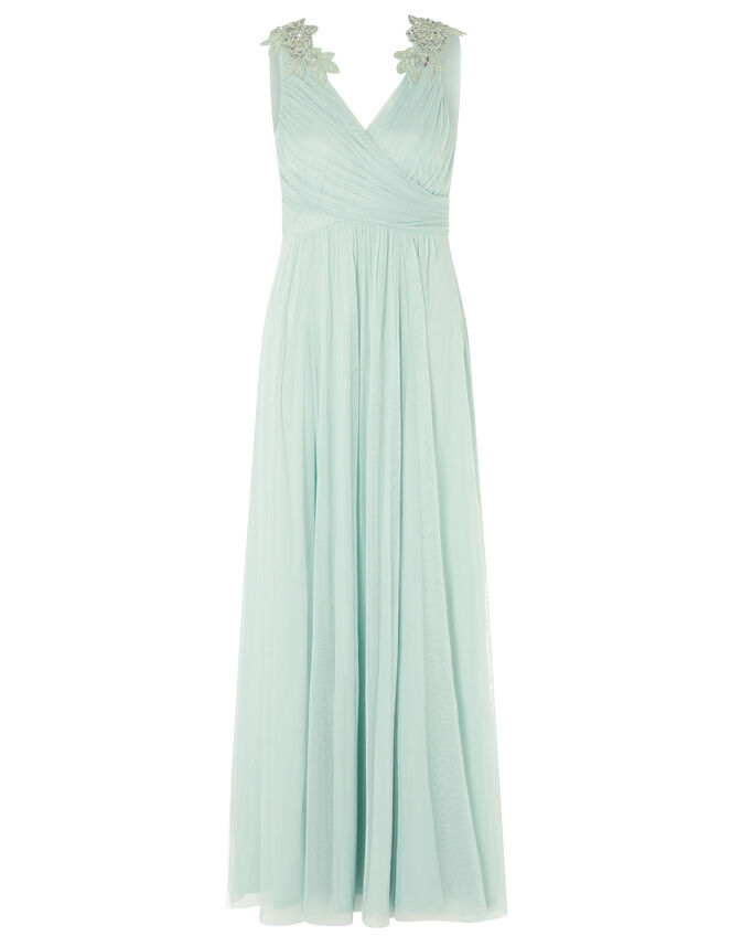 Mischa Embellished Tulle Maxi Dress, Green (GREEN), large