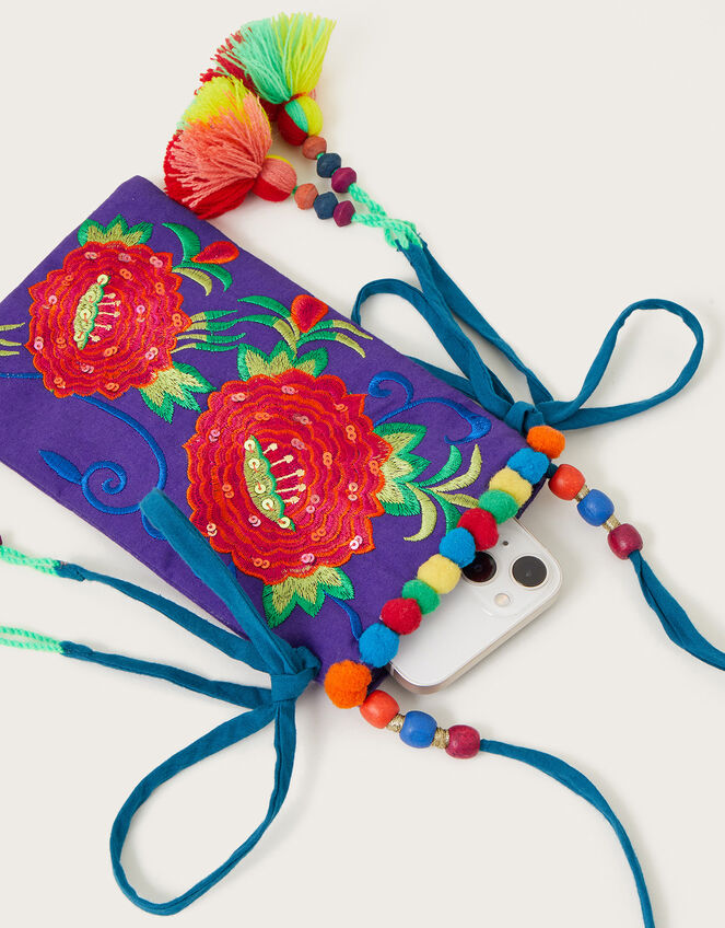 Embroidered Floral Phone Case, , large