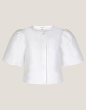 Mia Puff Sleeve Wedding Jacket, Ivory (IVORY), large
