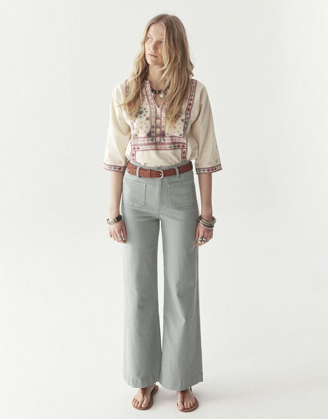 Maison Hotel Nimirta Embroidered Blouse, Multi (MULTI), large