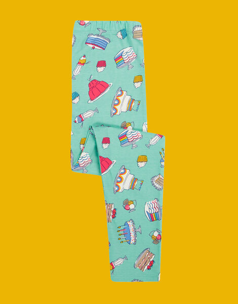 Frugi Libby Printed Leggings, Green (GREEN), large