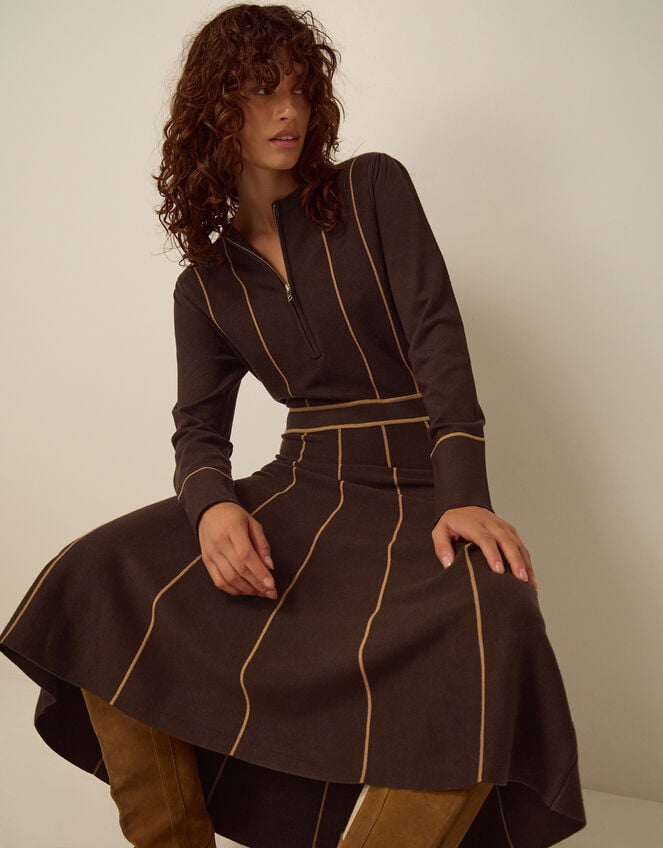 chocolate brown dress midi Zola Stripe Knit | Knit Dresses Depending on the size All bridesmaid dresses Fantasy Blue Princess Dress Size:Coat Size 46
