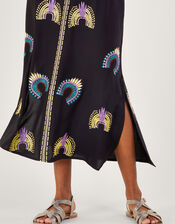 Embroidered Cami Midi Dress, Black (BLACK), large