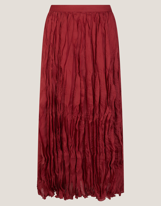 Odessa Crinkle Midi Skirt, Red (CHERRY), large