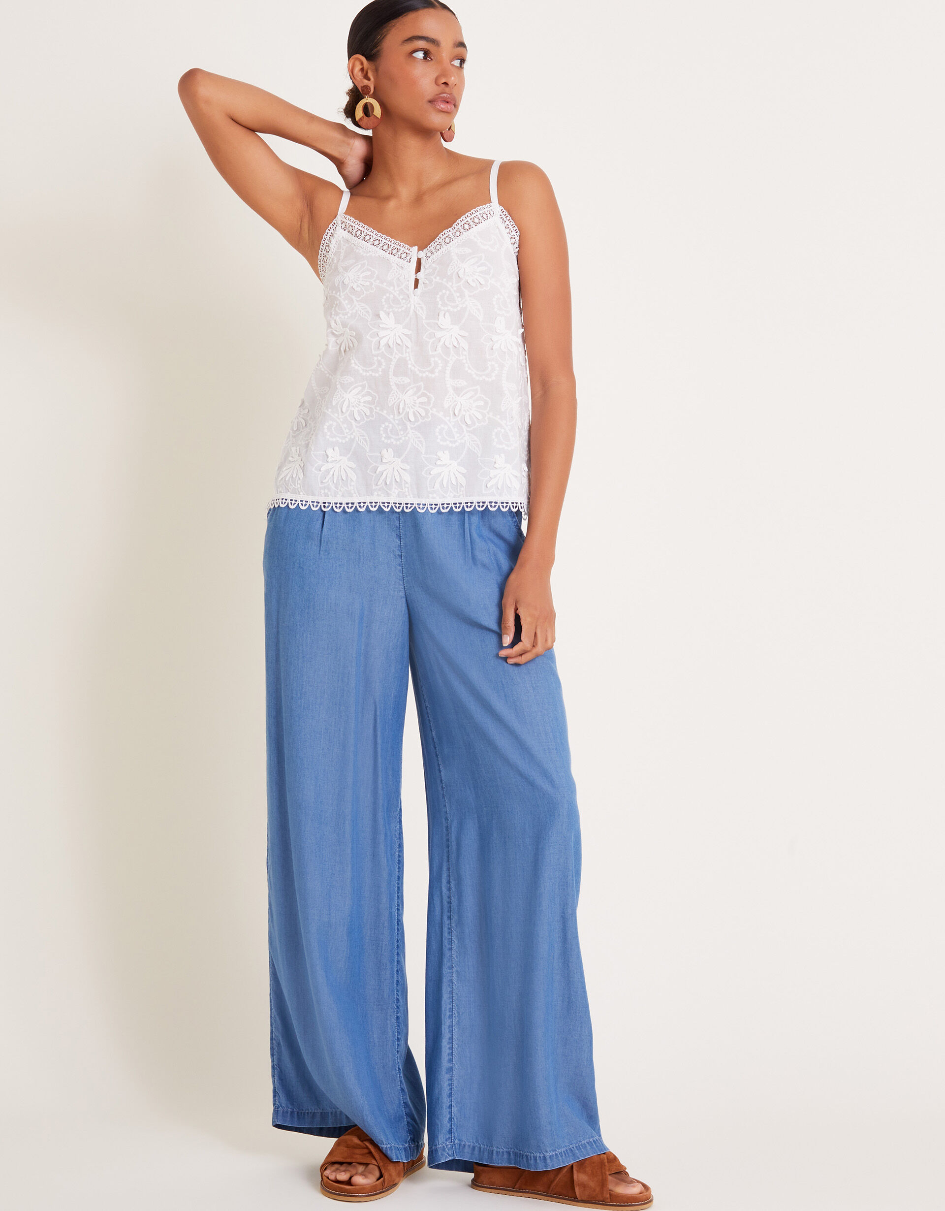 Rosie Embroidered Cami Top White | Vests, Camisoles And