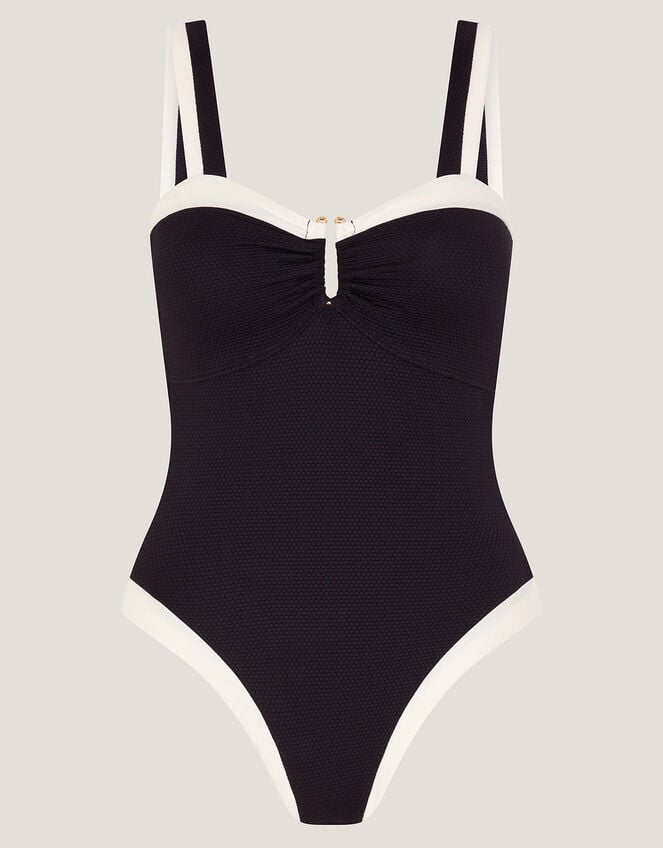 Sabrina Two Tone Swimsuit, Black (BLACK), large