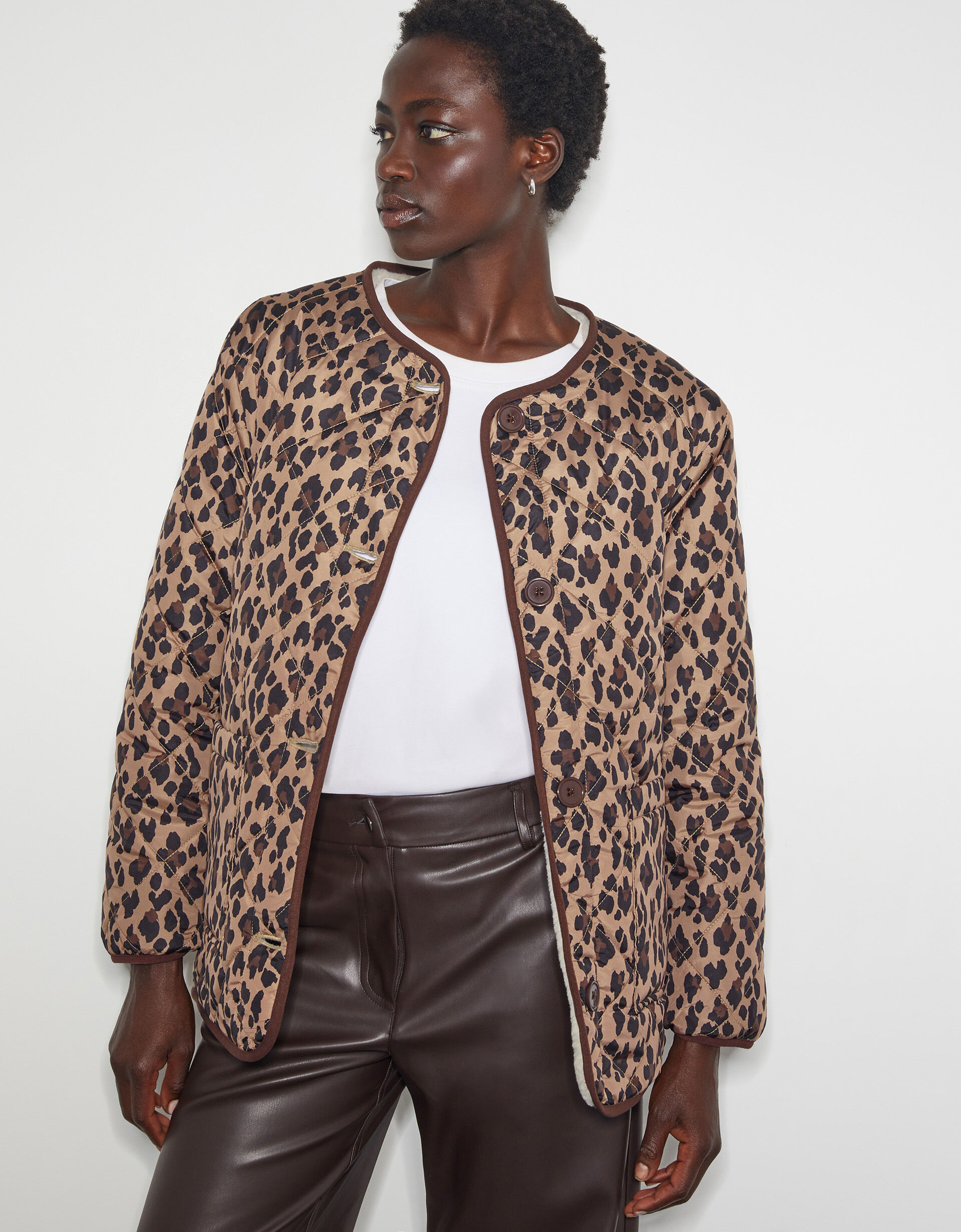 Plus size leopard print jacket store