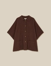 Bliss Collar Cape Sleeve Cardigan, Cognac (COGNAC), large