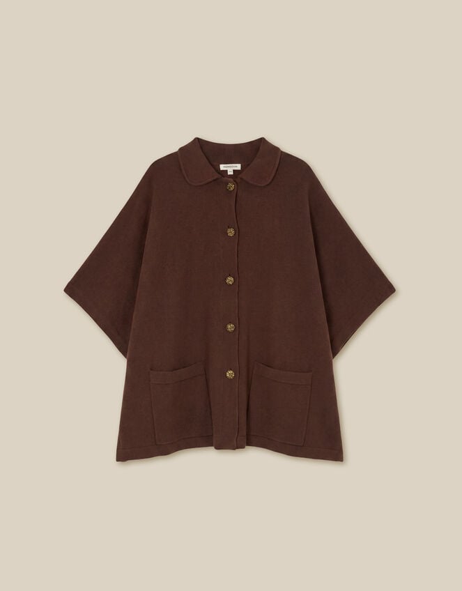 Bliss Collar Cape Sleeve Cardigan, Cognac (COGNAC), large