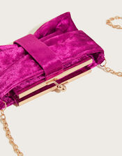 Velvet Bow Frame Bag, , large
