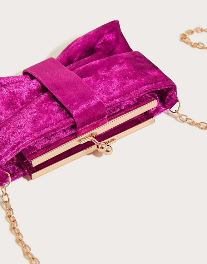 Velvet Bow Frame Bag, , large