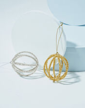 Beaded Bauble Hanging Decoration Twinset, , large