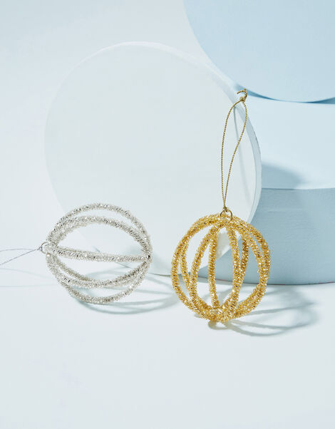 Beaded Bauble Hanging Decoration Twinset, , large