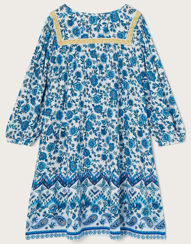 MINI ME Floral Print Dress in LENZING™ ECOVERO™ , Blue (BLUE), large