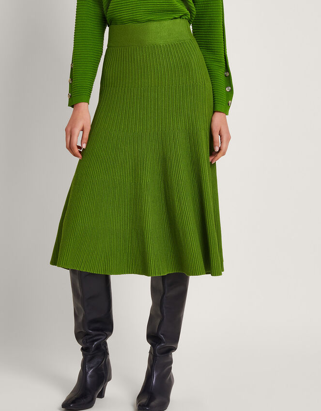 Ola Ottoman Knit Skirt, Green (GREEN), large